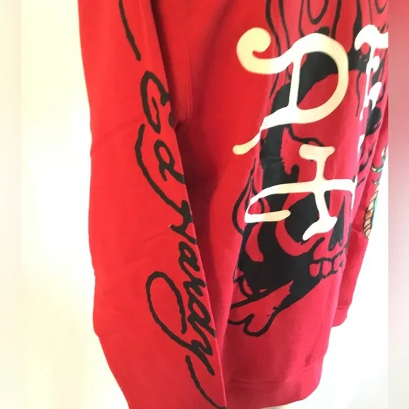Ed Hardy Red Skull Graphic Sweater